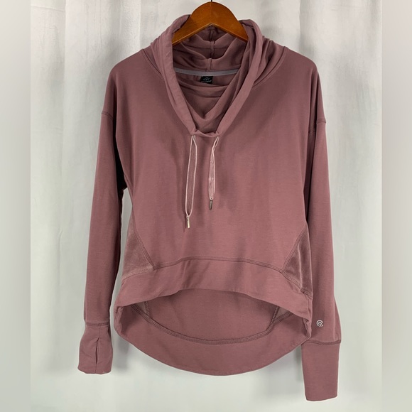 Champion Soft Cowl Neck Pullover High Low Mauve Sweatshirt Velvet Details Size S - Picture 1 of 12